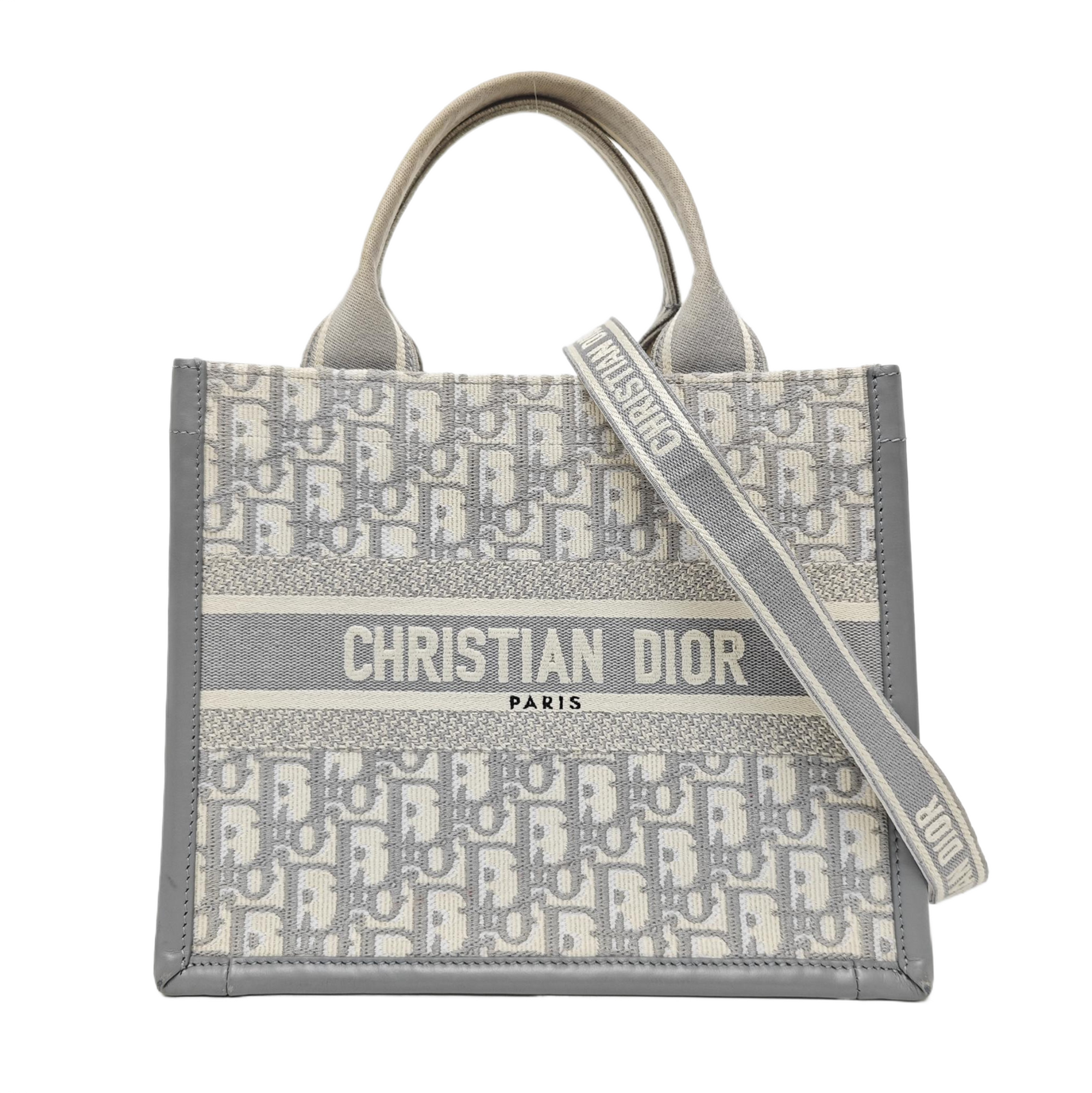 Book Tote Small Oblique Canvas Gray