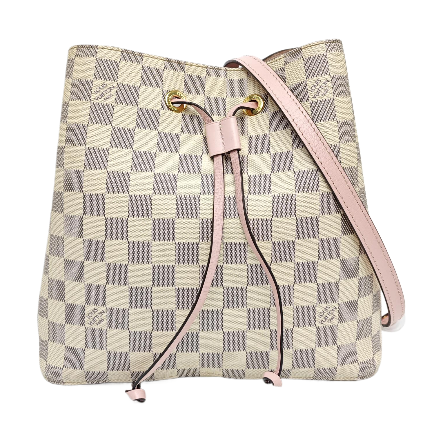 NÉONOÉ MM Damier Azur Coated Canvas White