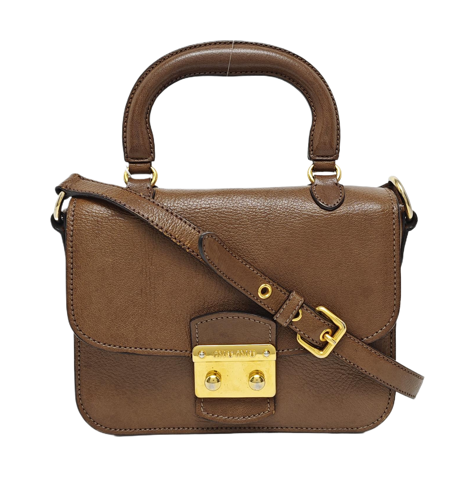 Calfskin Shoulder Bag Brown