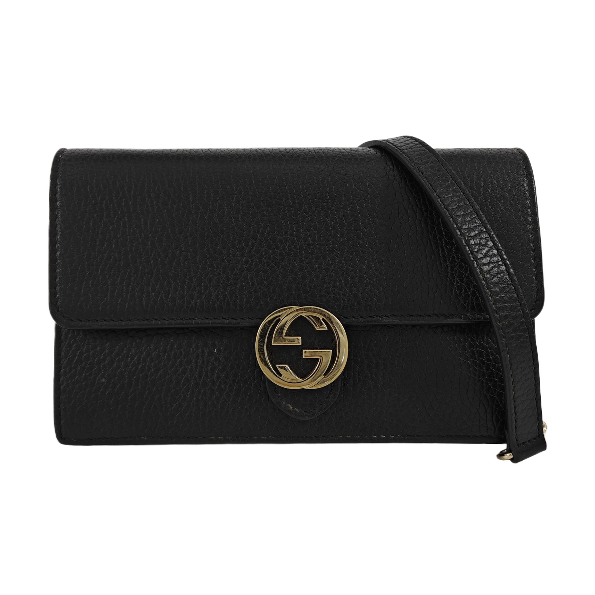 Interlocking G Small Calfskin Black