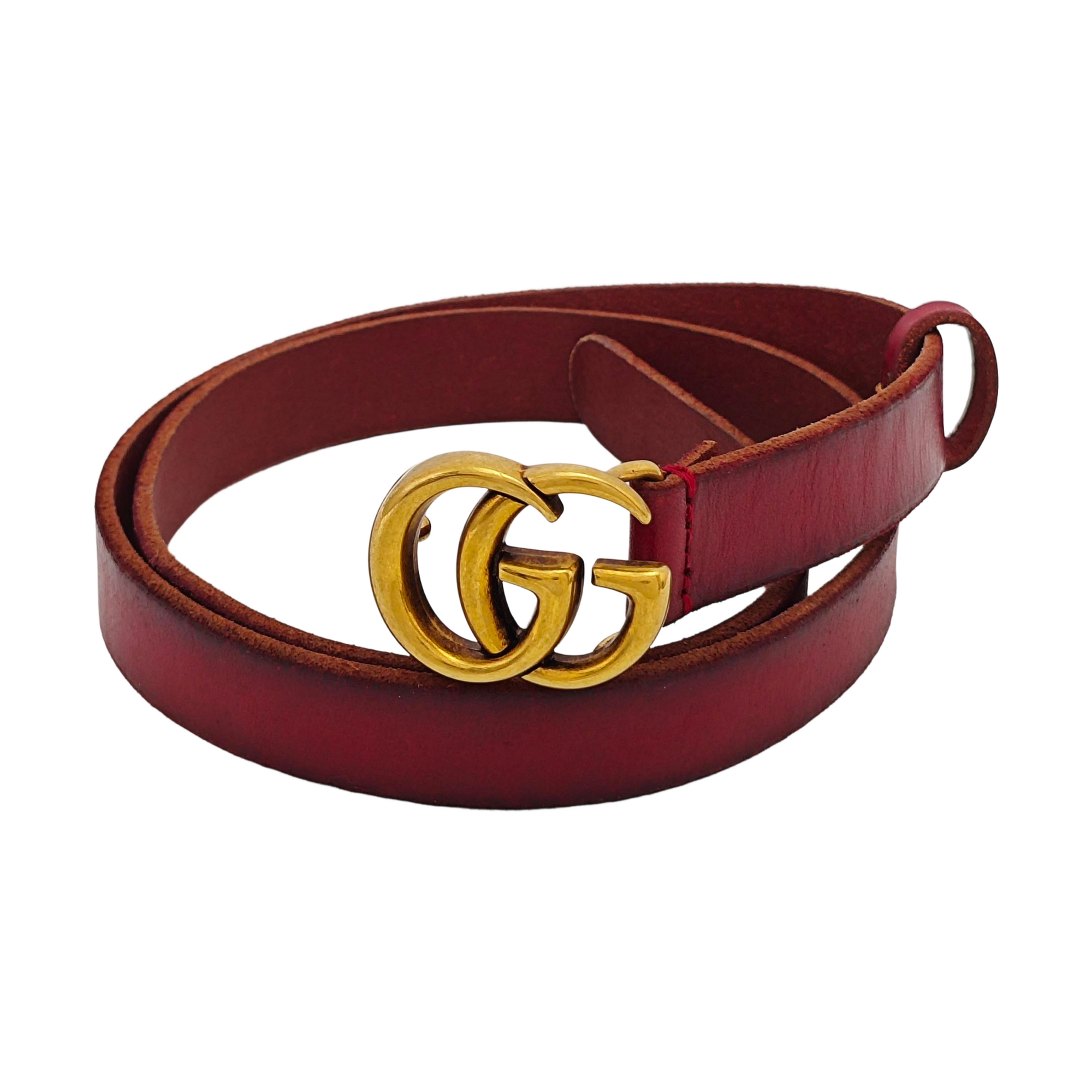 Leather Belt Red