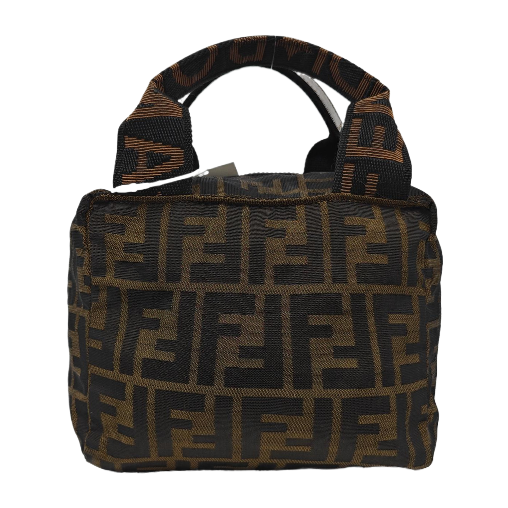 Fabric Top Handle Bag Brown