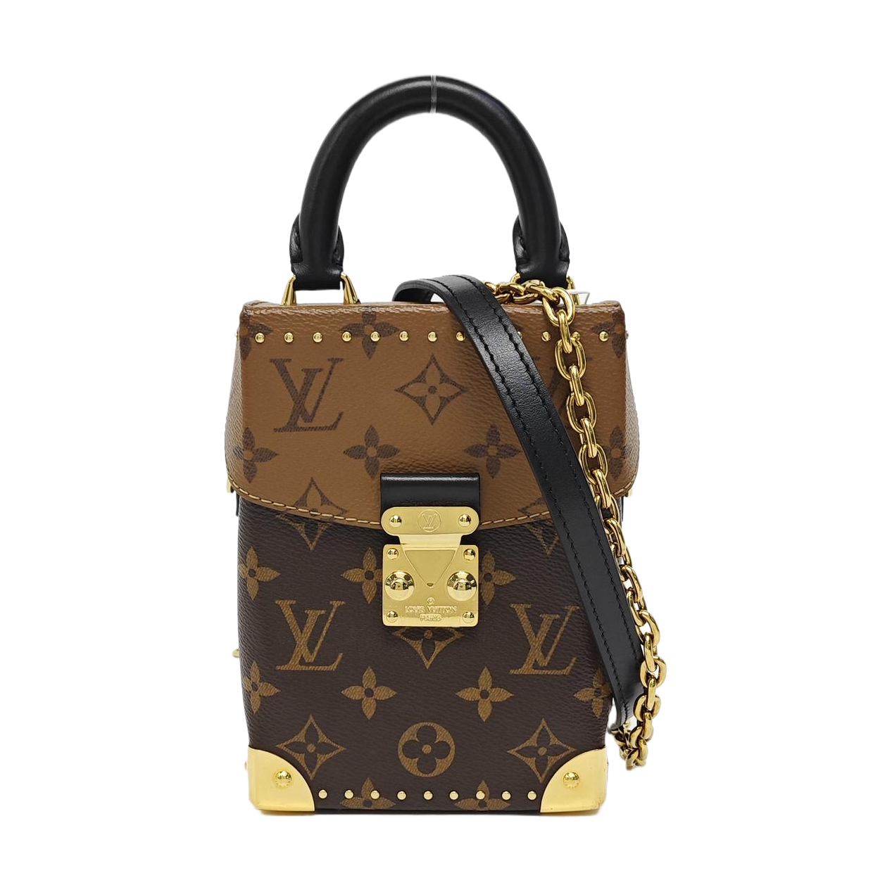 CAMERA BOX Monogram Coated Canvas Brown