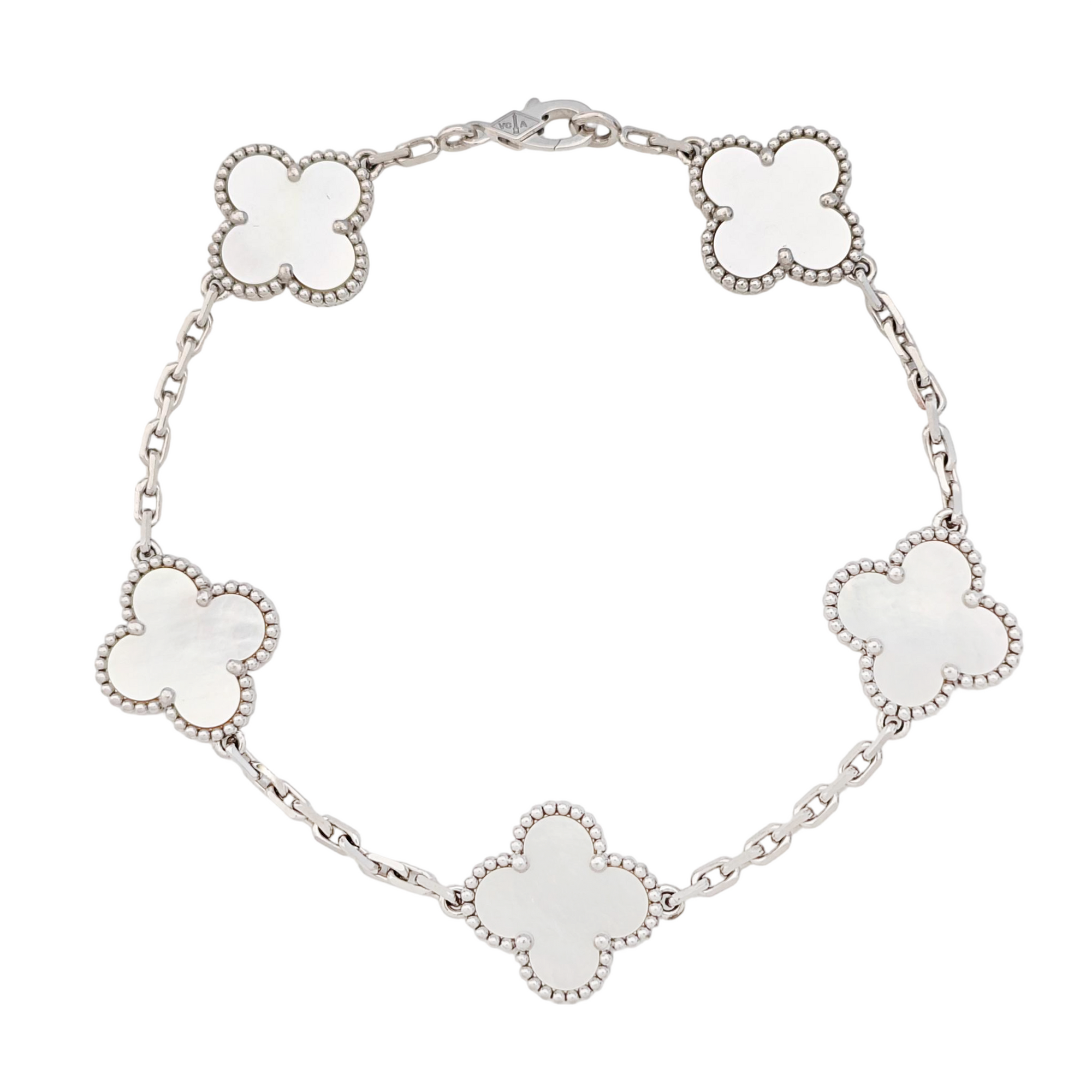 Vintage Alhambra 18k White Gold Silver Bracelet
