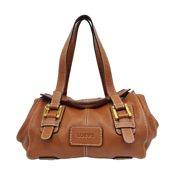 Calfskin Top Handle Bag Brown