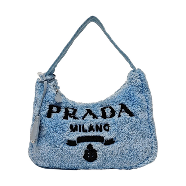 Authenticated pre-owned  Re-Edition2000 Mini Terry Cloth Blue - Top Handle Bag at Looply