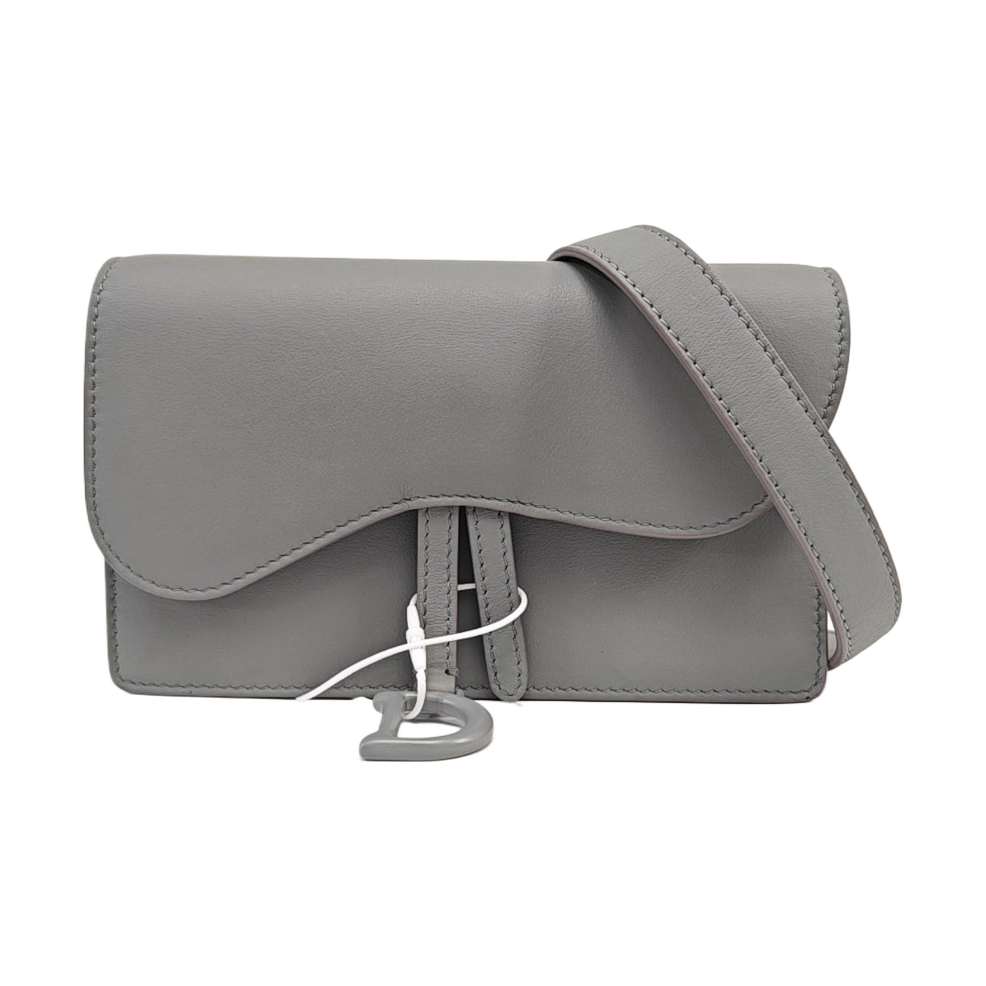 Saddle Mini Calfskin Gray