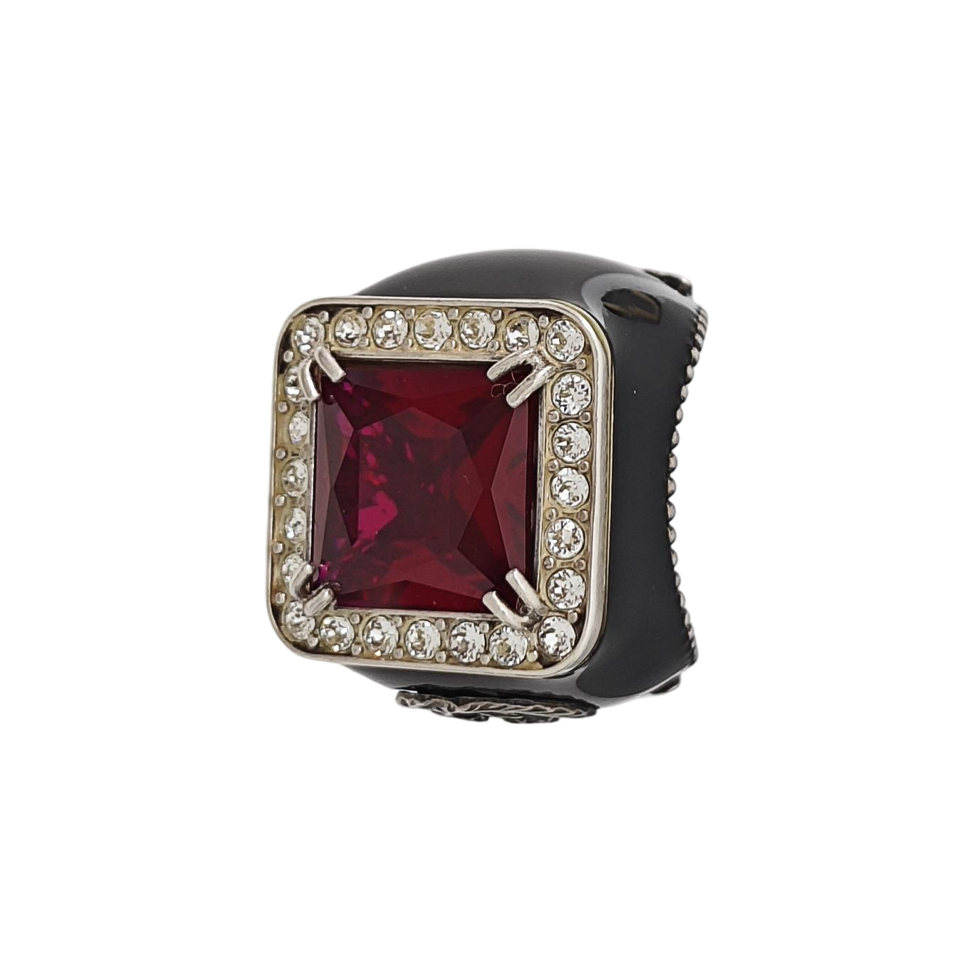 925 Sterling Silver Red Ring HK 12