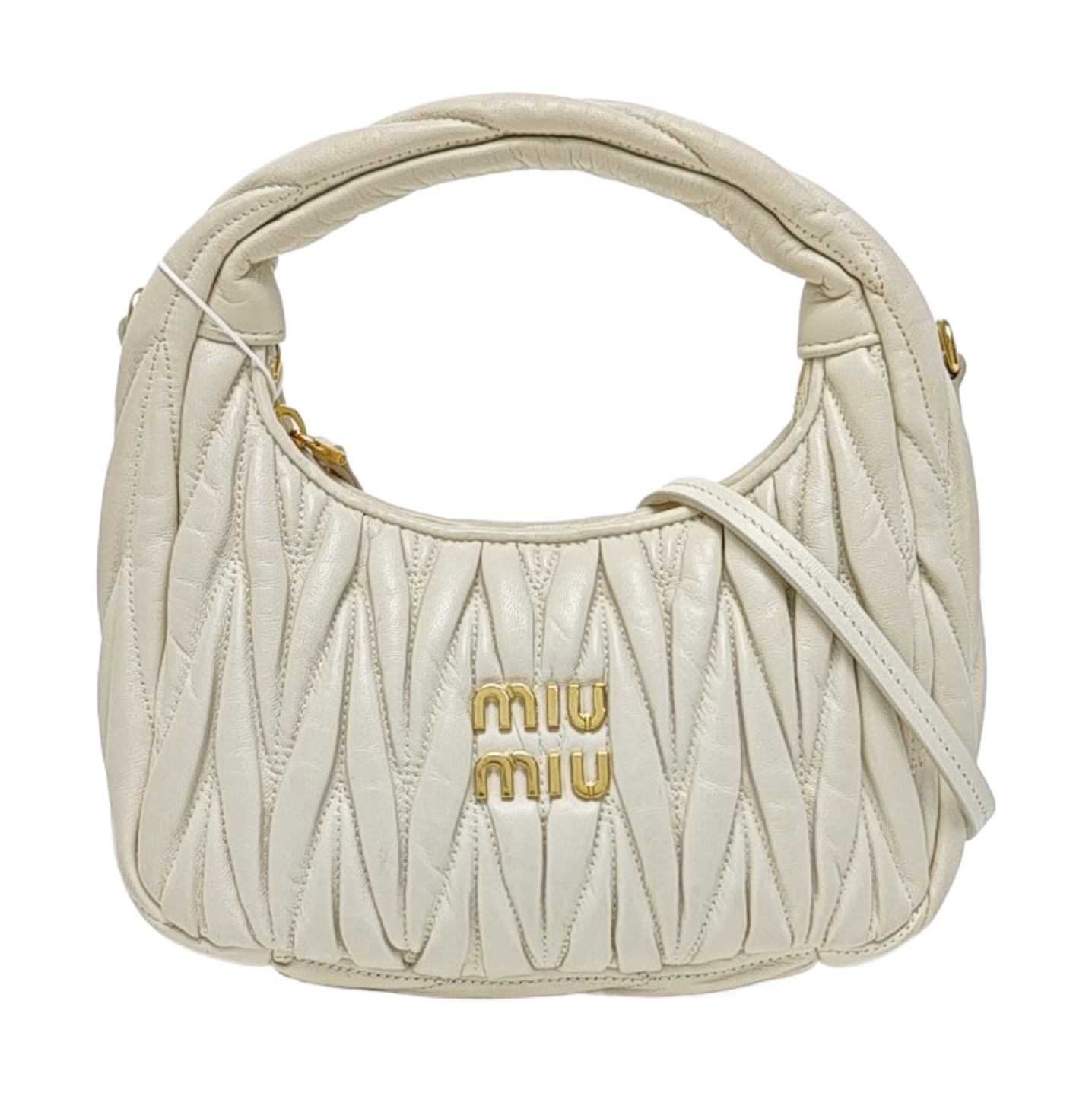 Wander Matelassé Small Quilted Lambskin White