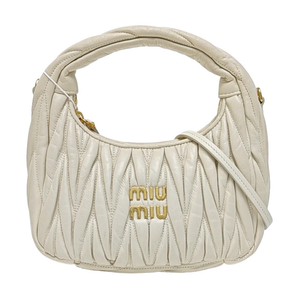 Wander Matelassé Small Quilted Lambskin White
