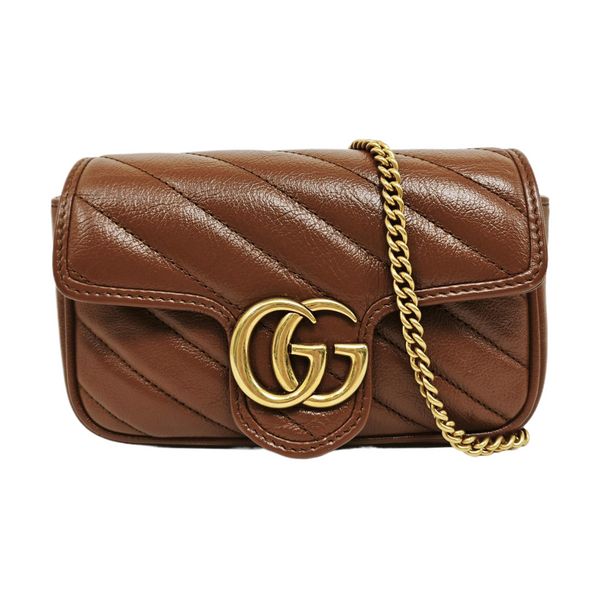 GG Marmont Mini Quilted Calfskin Brown