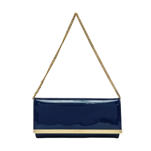 Patent Leather Top Handle Bag Blue