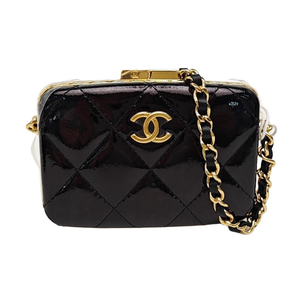 Quilted Lambskin Shoulder Bag Black