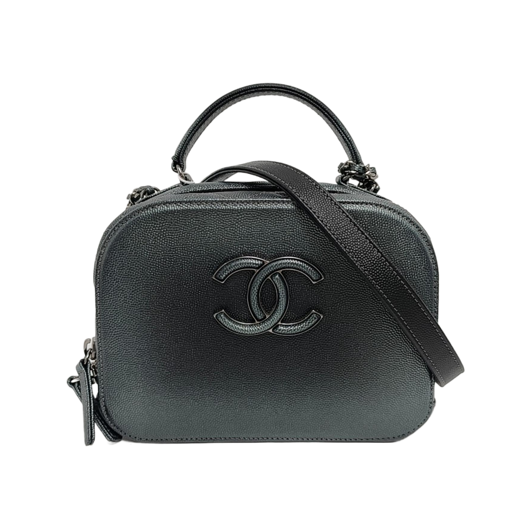 Quilted Grained Calfskin Gray