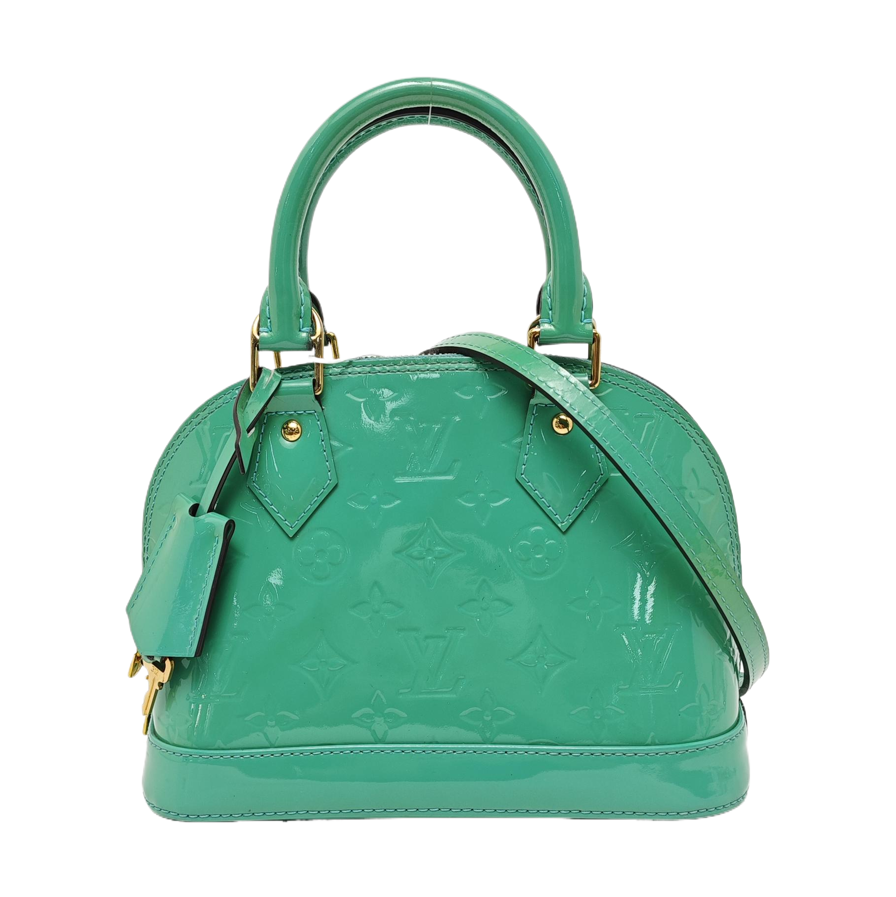 ALMA BB Monogram Patent Leather Green