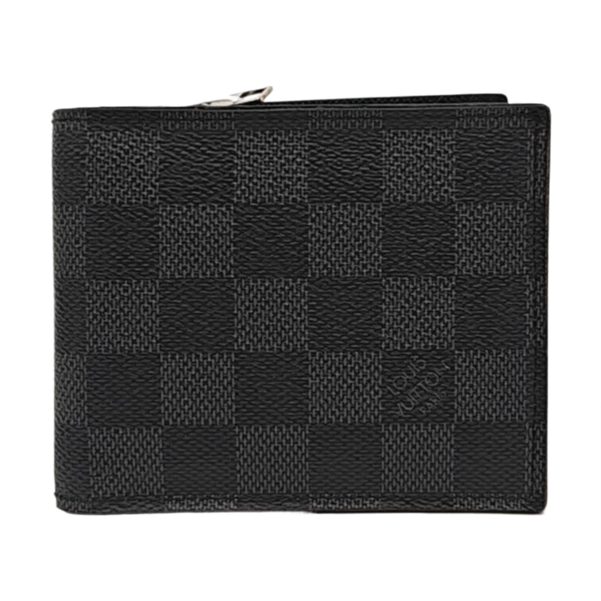 AMERIGO Damier Graphite Coated Canvas Gray Wallet