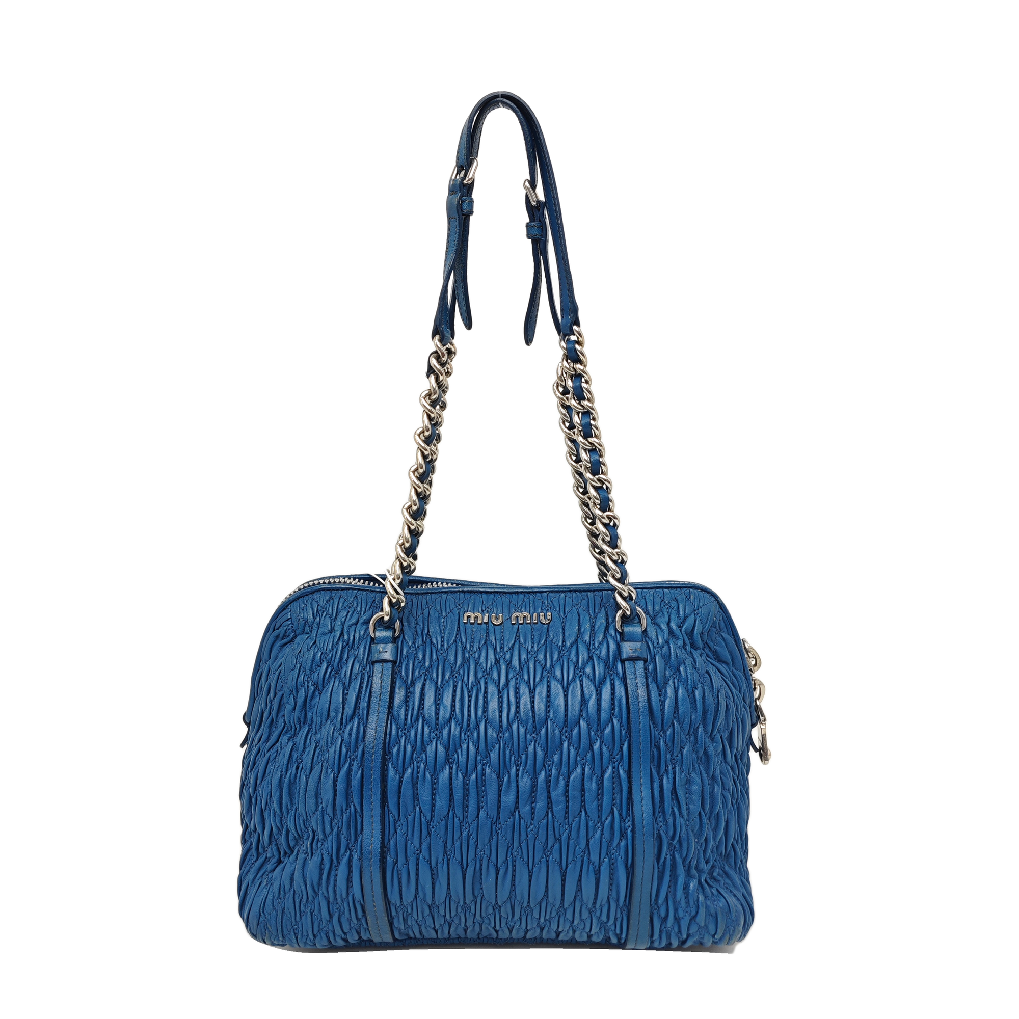 Quilted Lambskin Shoulder Bag Blue