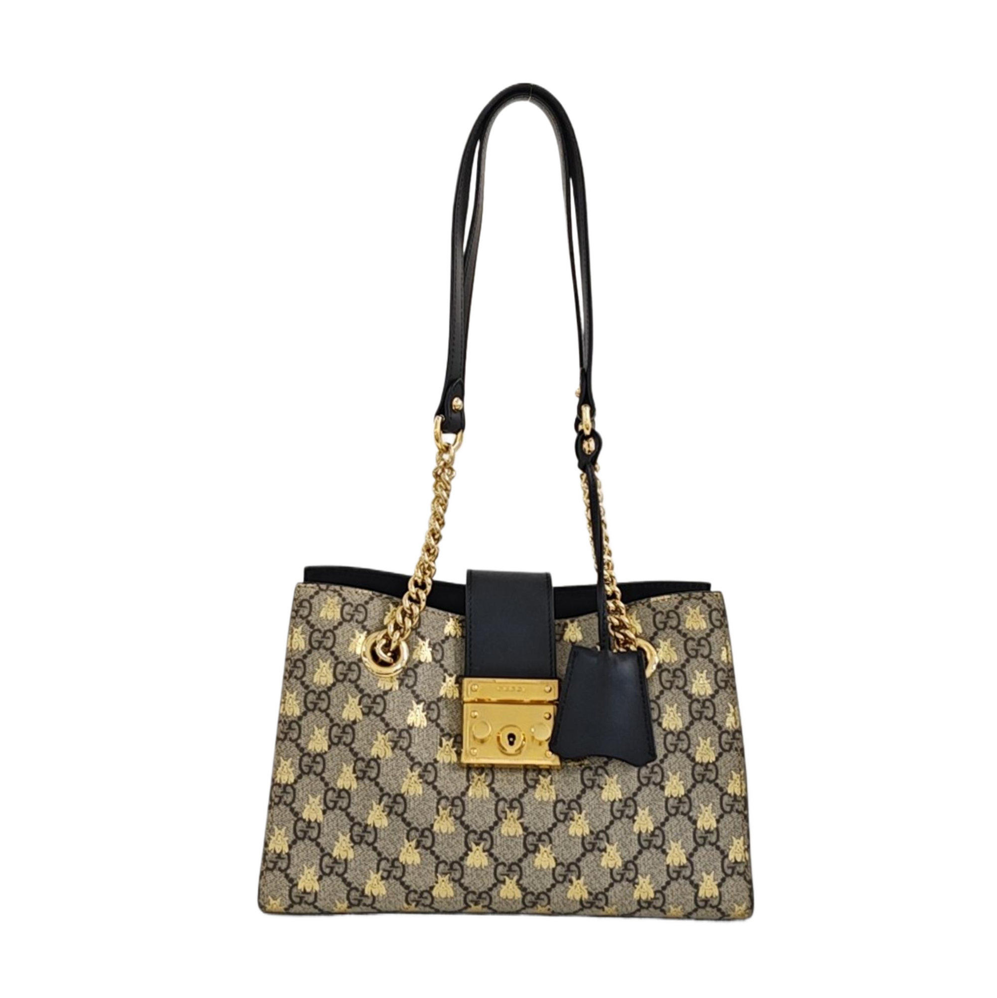 Padlock Small Monogram Coated Canvas Beige