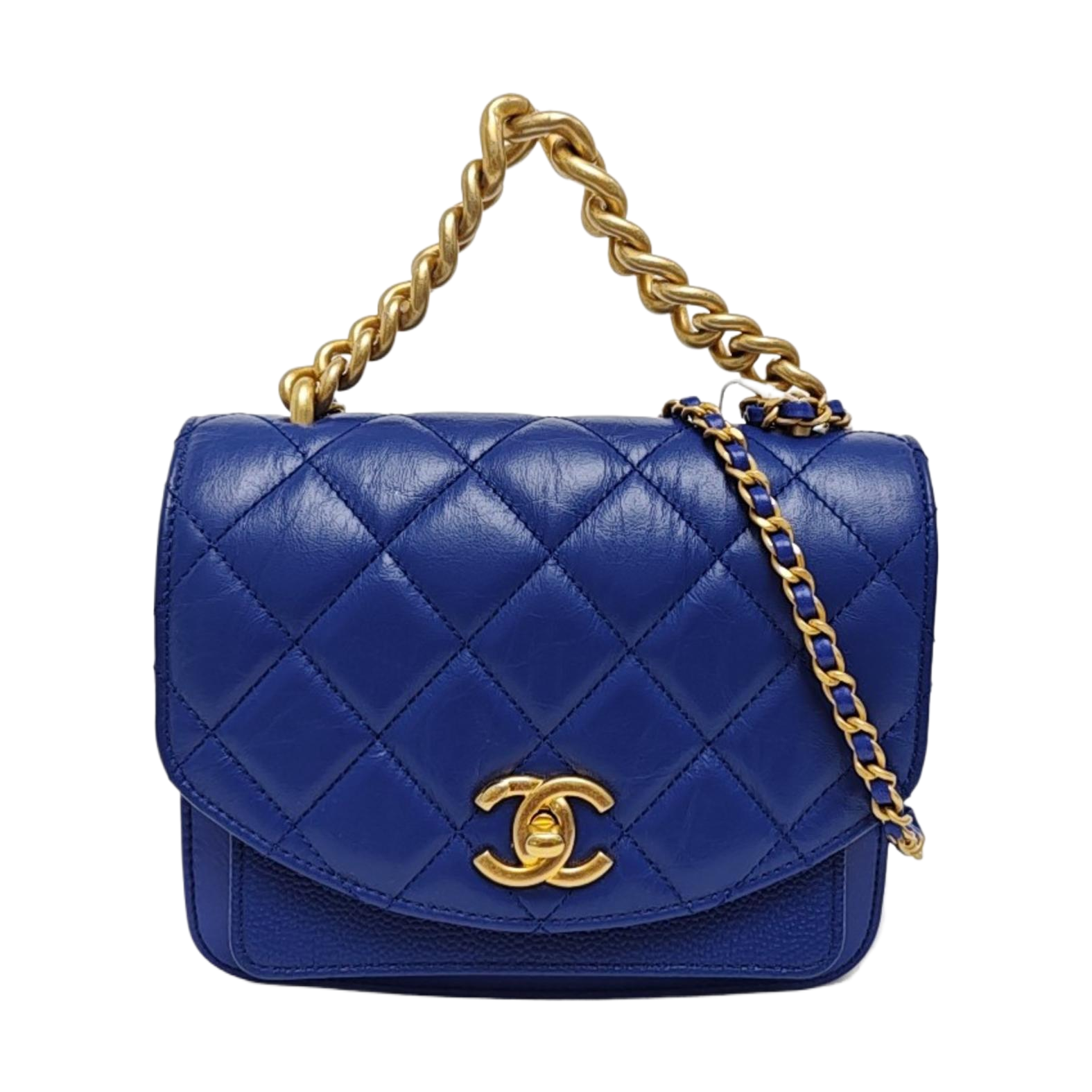 Quilted Calfskin Medium Blue
