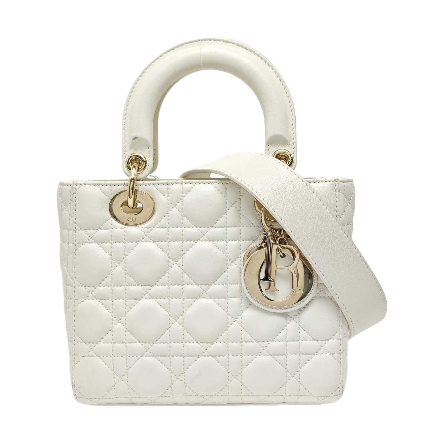 Lady Dior Small Cannage Lambskin White