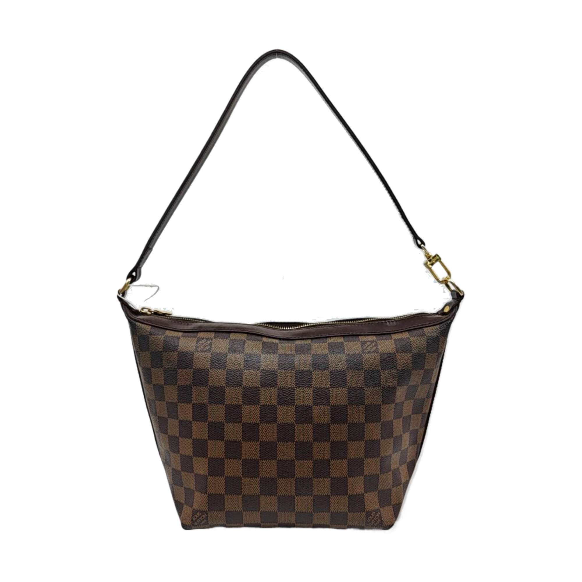 LLOVO MM Damier Ebene Coated Canvas Brown