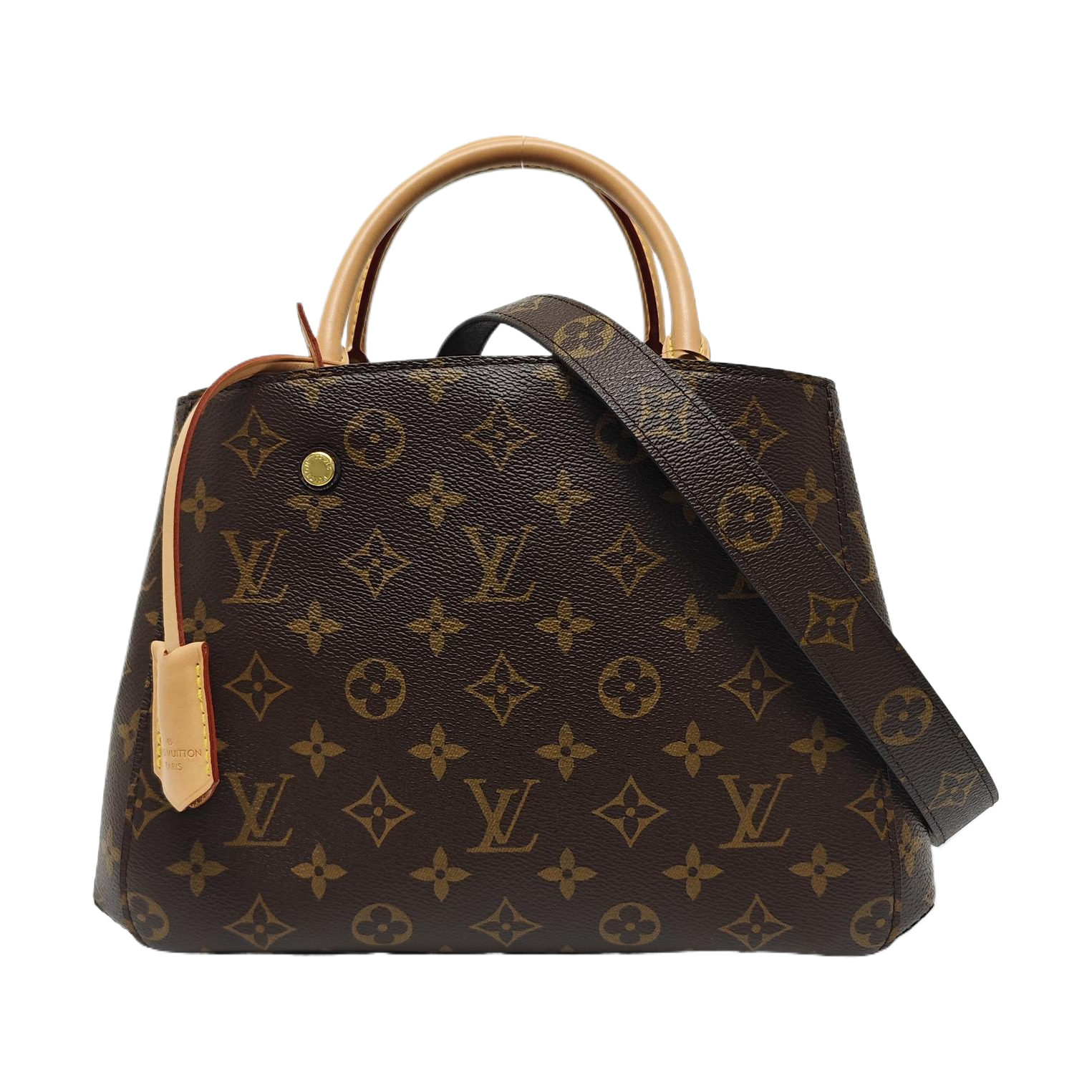 MONTAIGNE BB Monogram Coated Canvas Brown