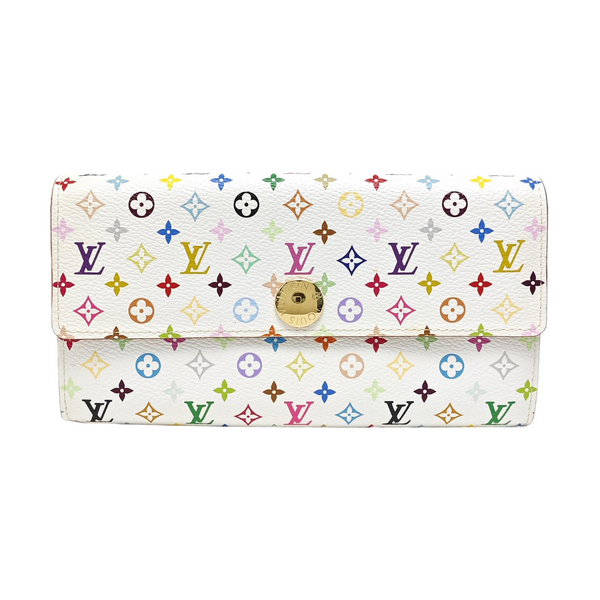 LV × TM PORTE MONNAIE Monogram Coated Canvas White Wallet
