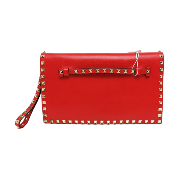 Authenticated pre-owned  Rockstud Lambskin Red - Clutch at Looply