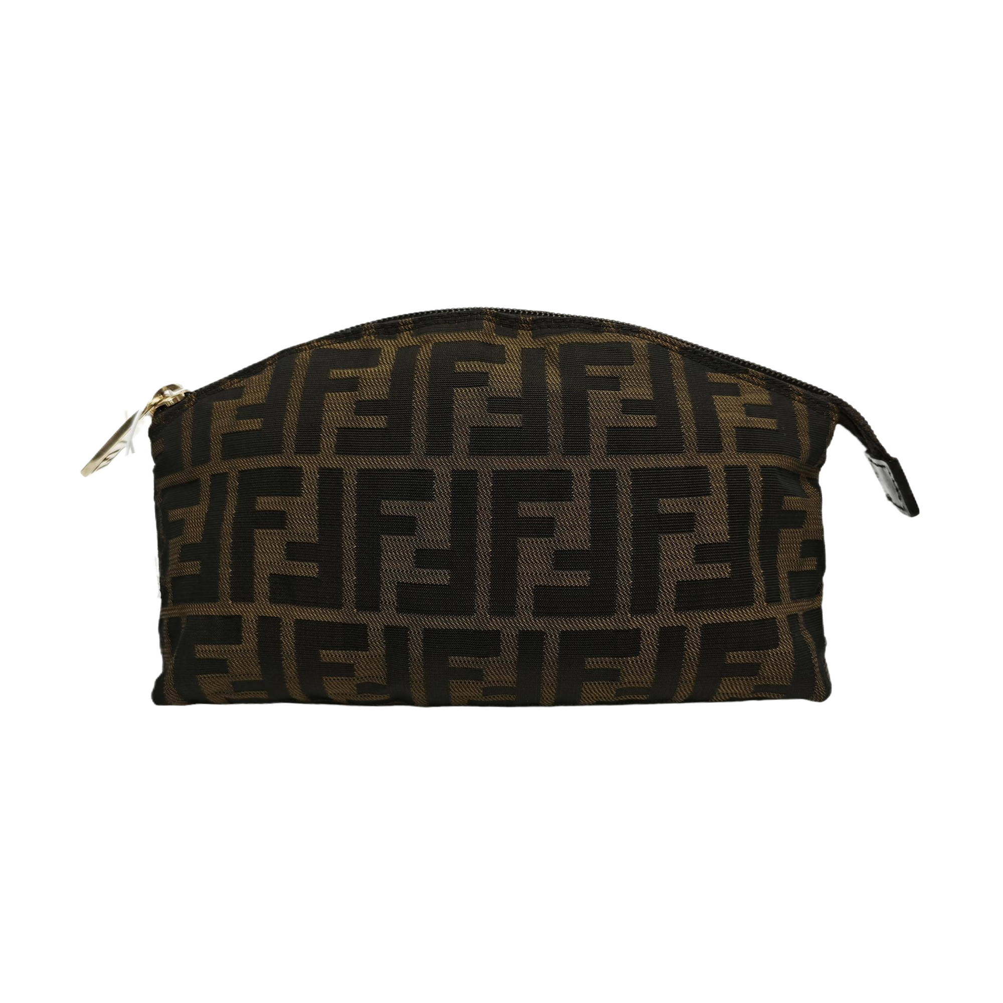 Monogram Fabric Clutch Brown