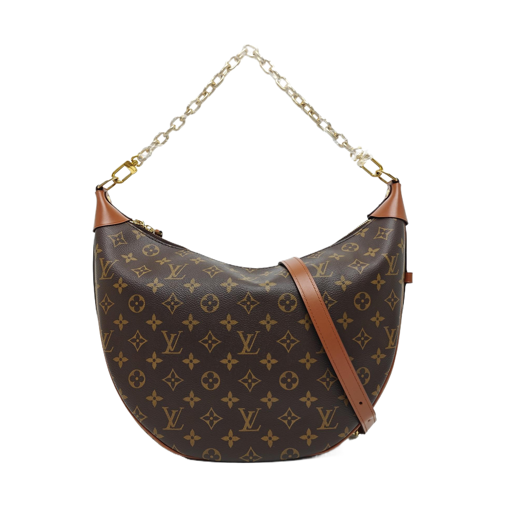 LOOP HOBO Monogram Coated Canvas Brown