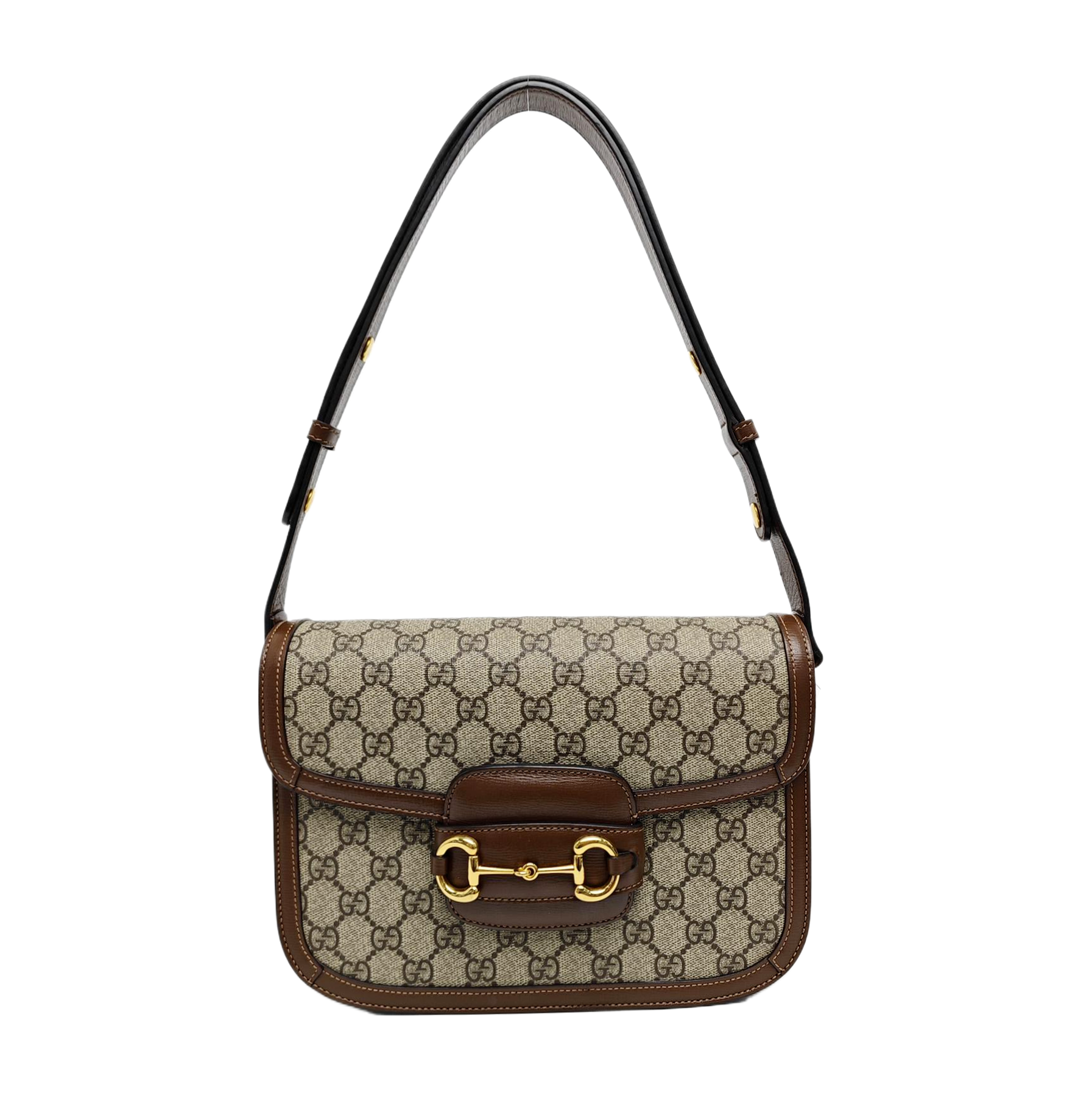 Horsebit 1955 Medium Monogram Coated Canvas Beige