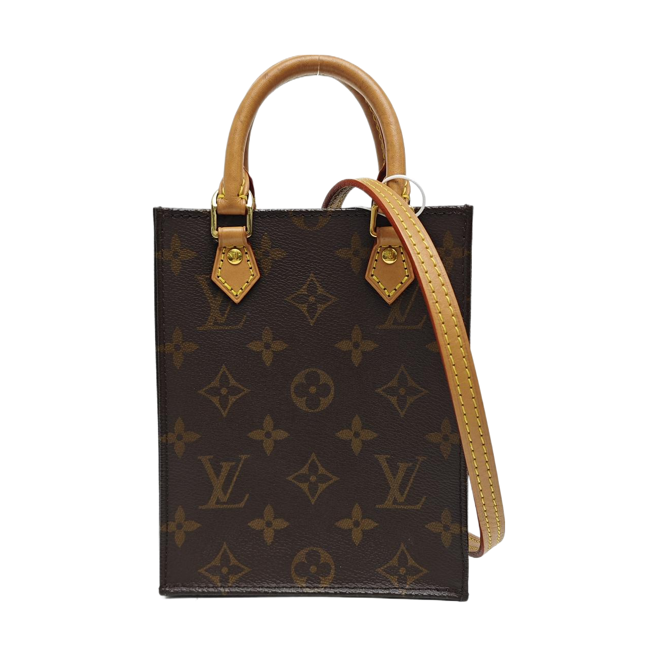 SAC PLAT Mini Monogram Coated Canvas Brown