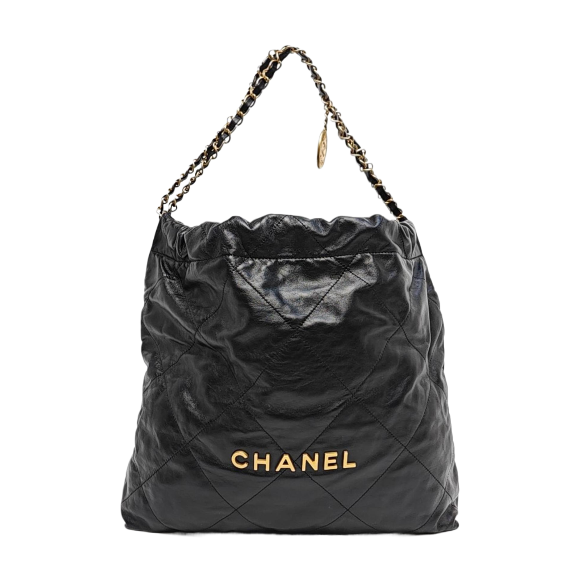 CHANEL 22 Medium Quilted Calfskin Black
