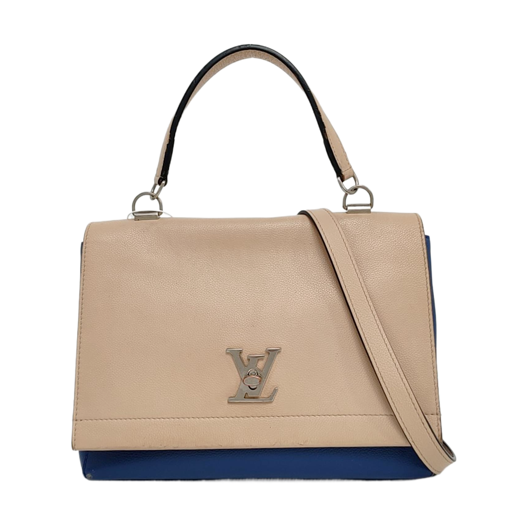 Authenticated pre-owned  LOCKME Calfskin Blue - Shoulder Bag at Looply