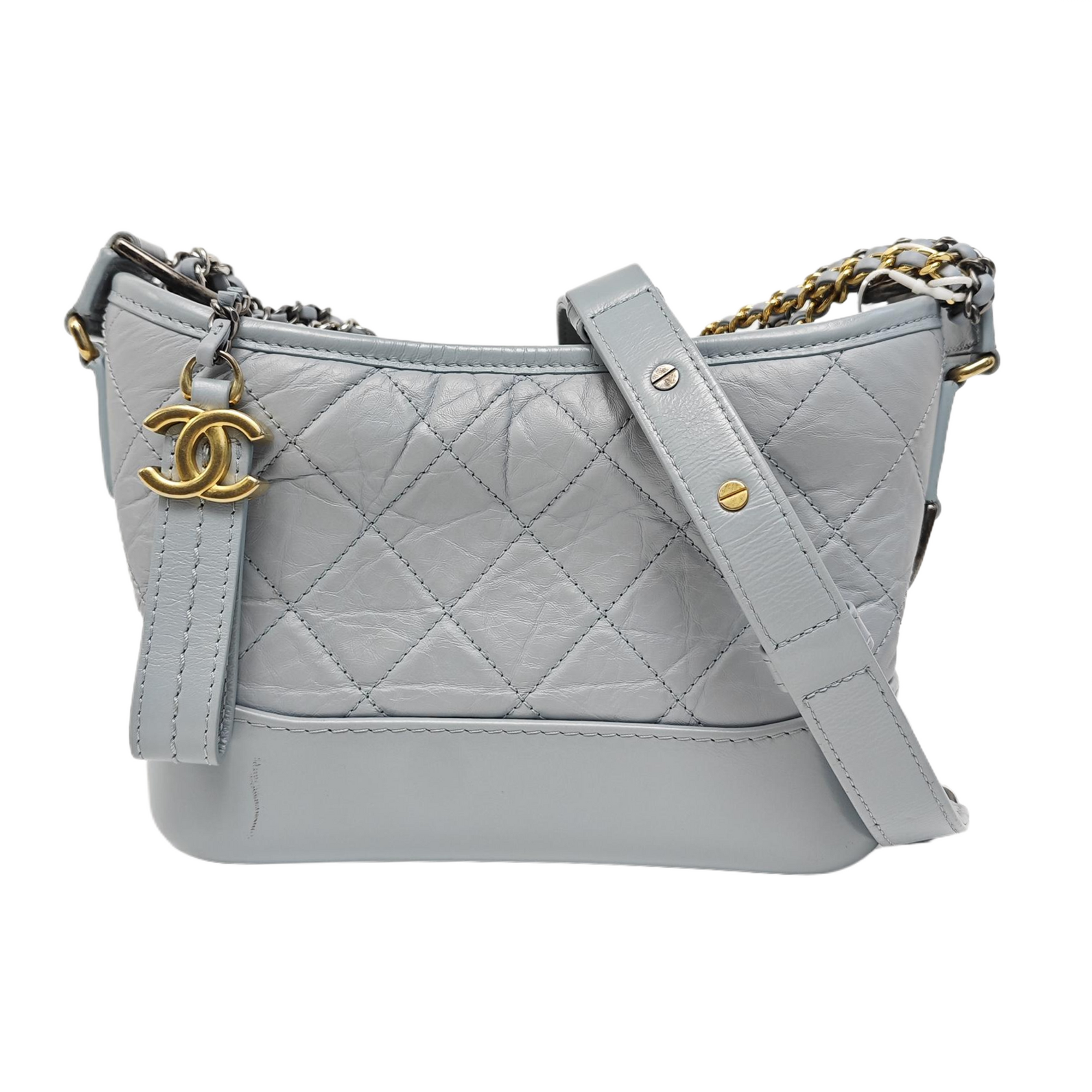 GABRIELLE Small Quilted Calfskin Blue