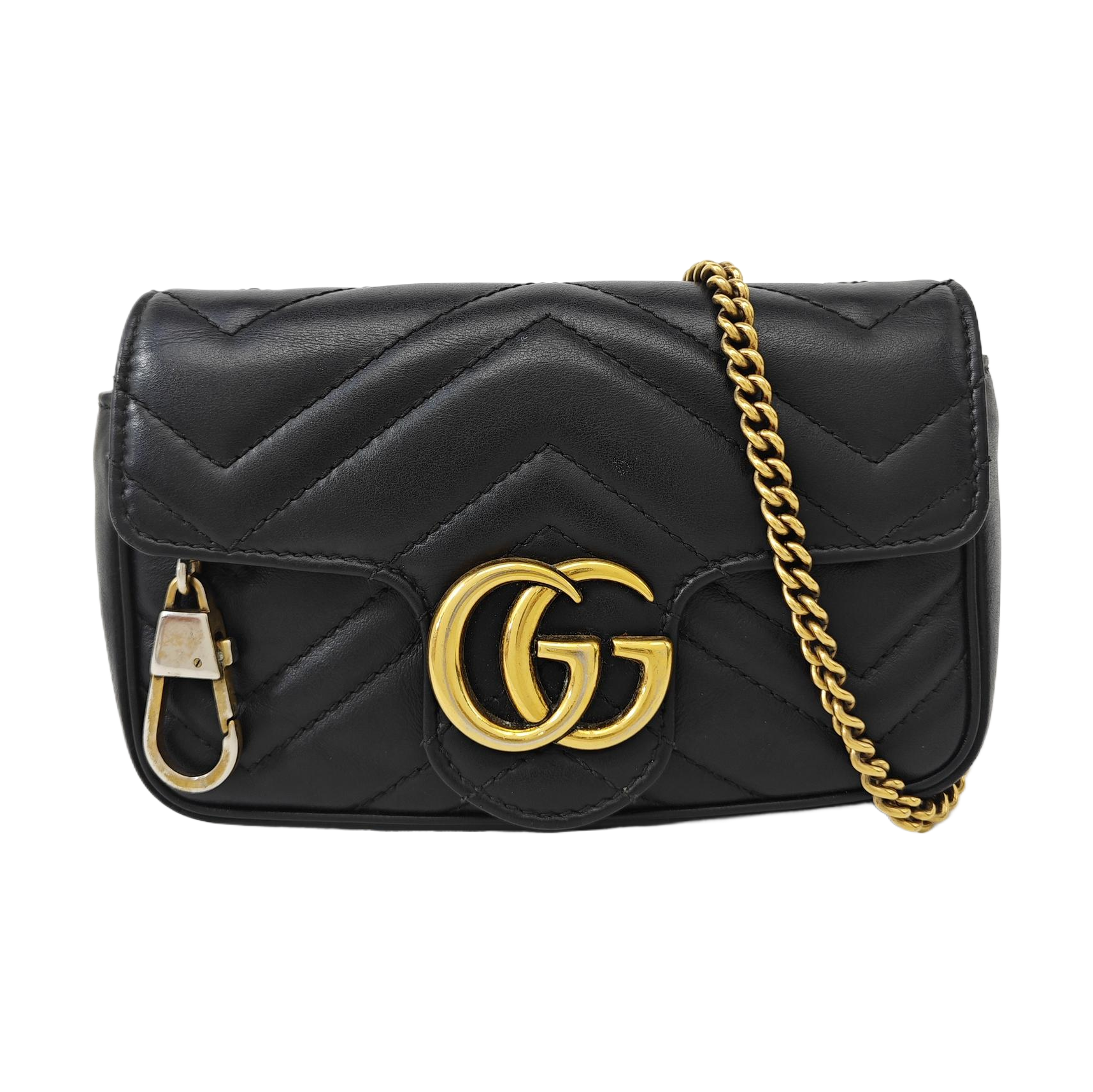 GG Marmont Mini Quilted Calfskin Black