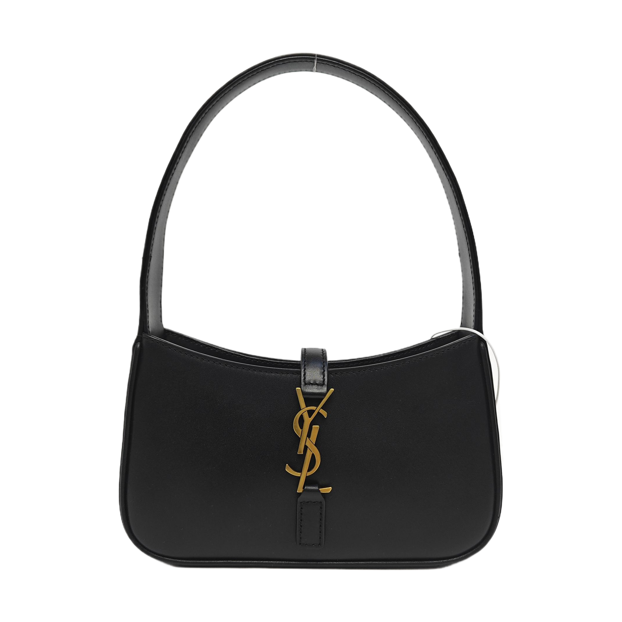 Authenticated pre-owned  LE 5 À 7 Calfskin Black - Top Handle Bag at Looply