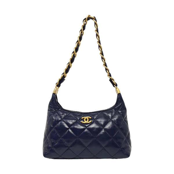 Quilted Calfskin Shoulder Bag Blue