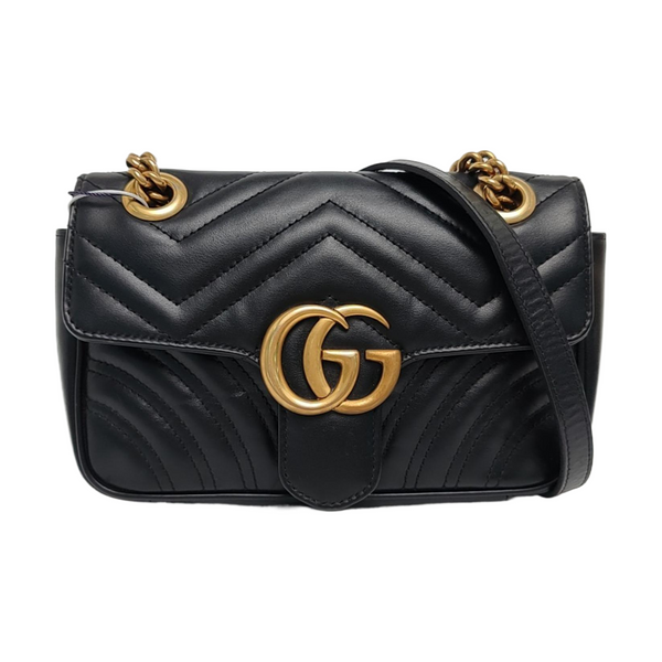 GG Marmont Small Quilted Calfskin Black