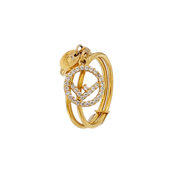 F Is EU 55 Metal Gold Ring
