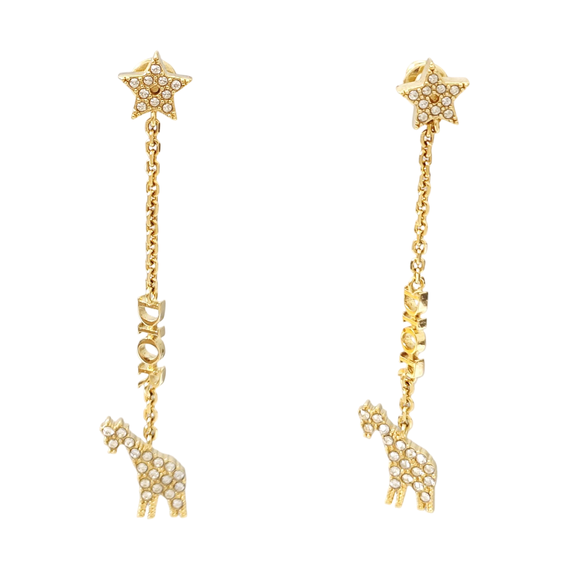 Diorable Metal Gold Stud Earrings