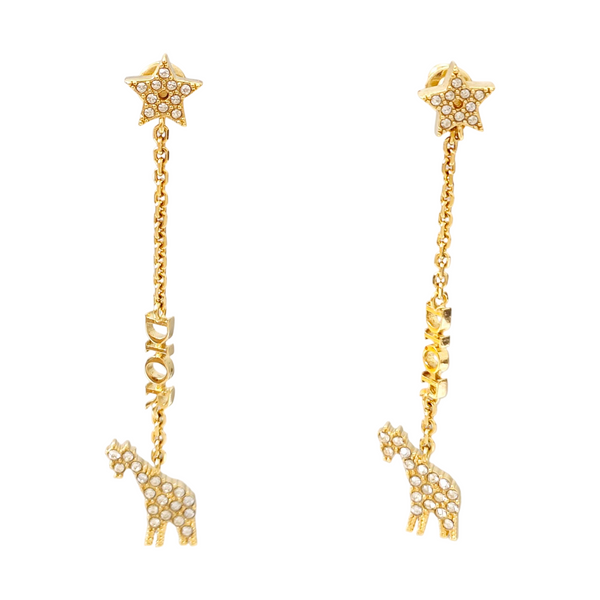 Diorable Metal Gold Stud Earrings