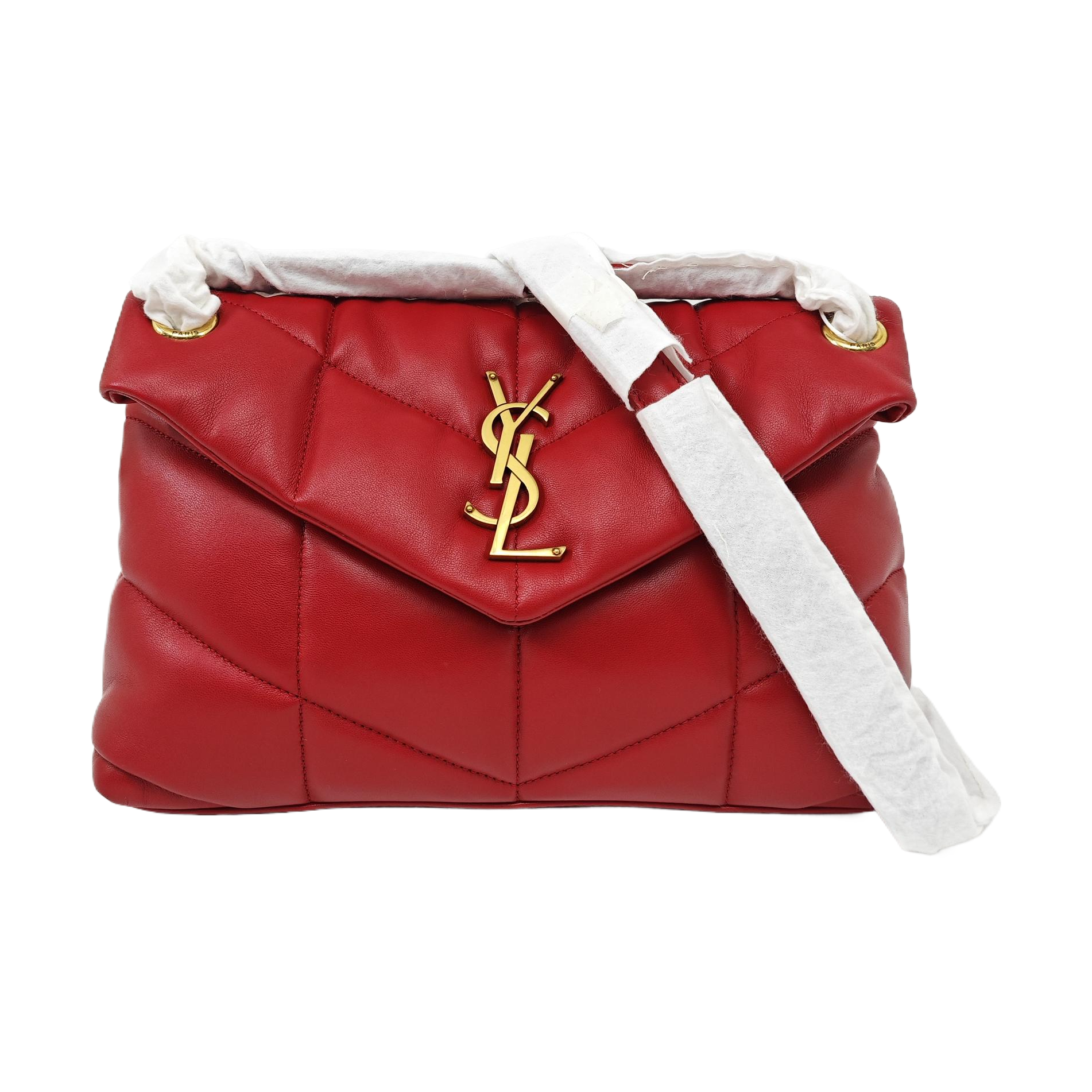 LOULOU Small Quilted Lambskin Red