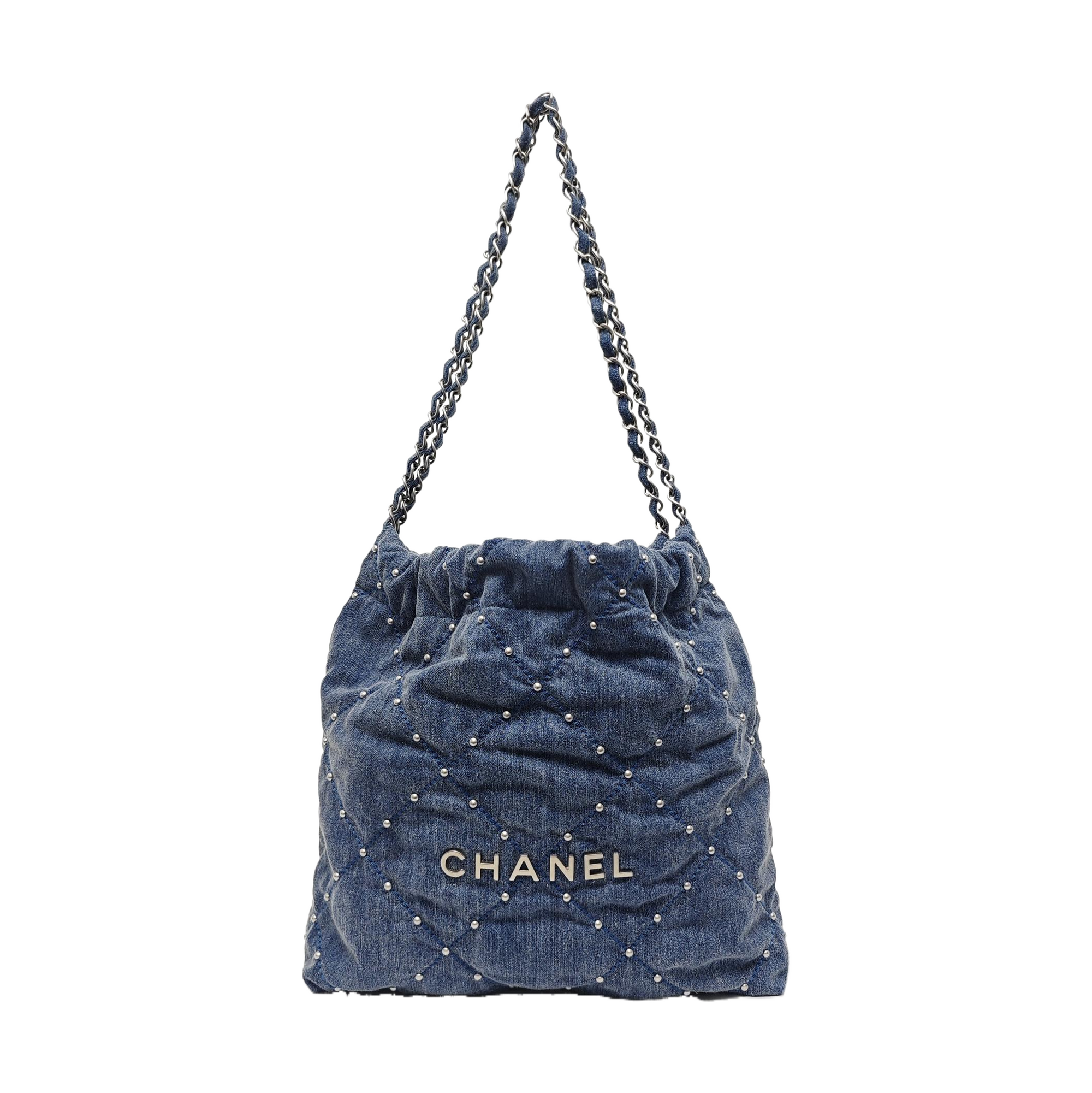 24S Small Quilted Denim Blue