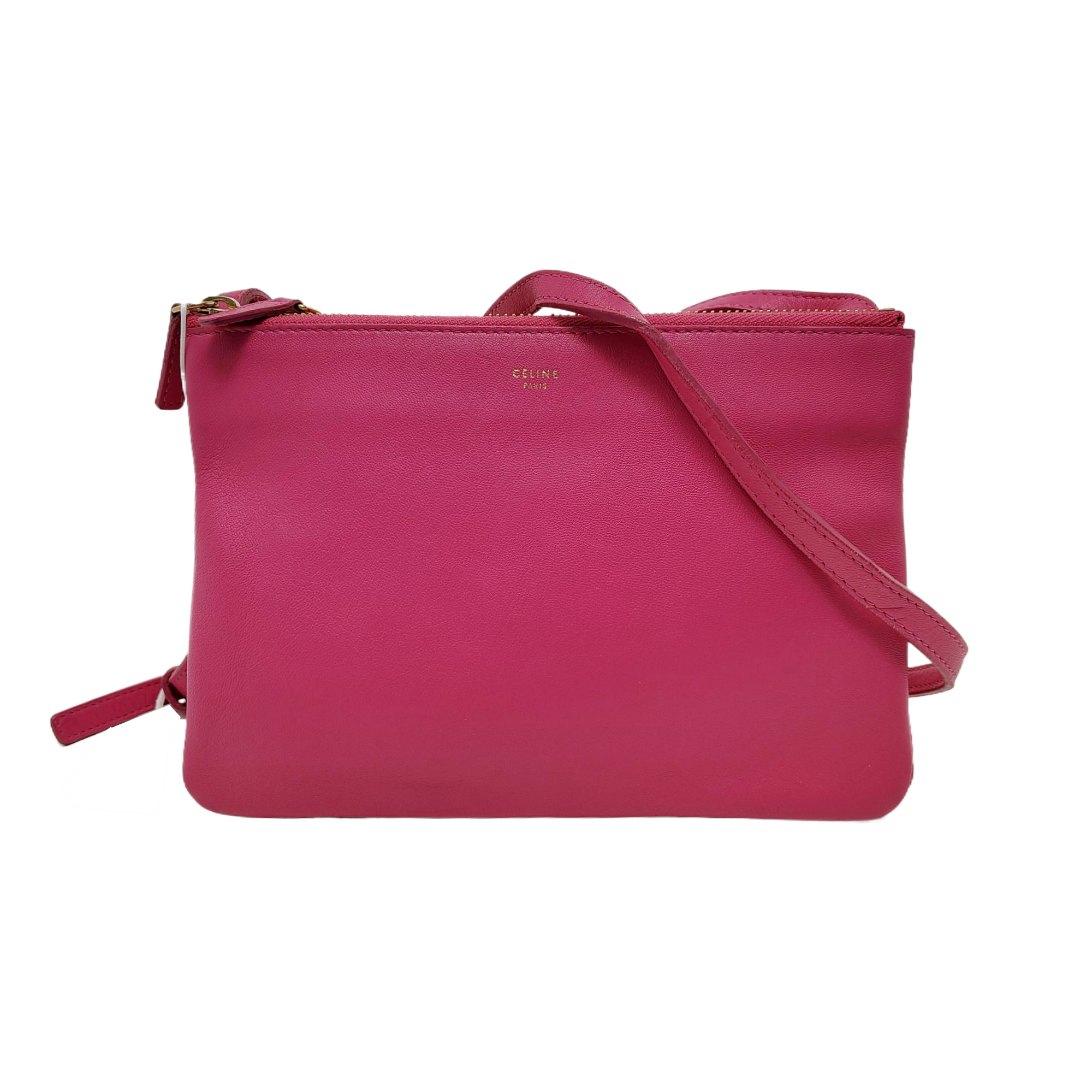 Authenticated pre-owned  TRIO Small Calfskin Pink - Crossbody Bag at Looply