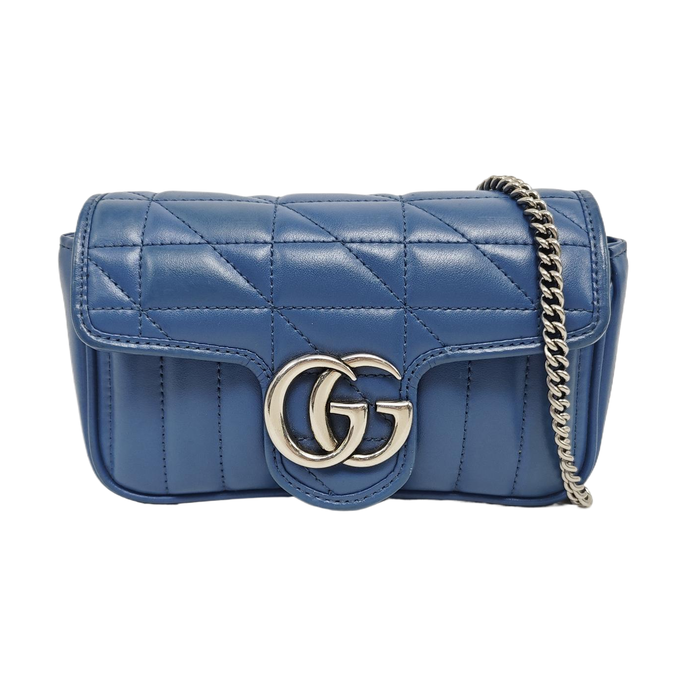 GG Marmont Mini Quilted Calfskin Blue