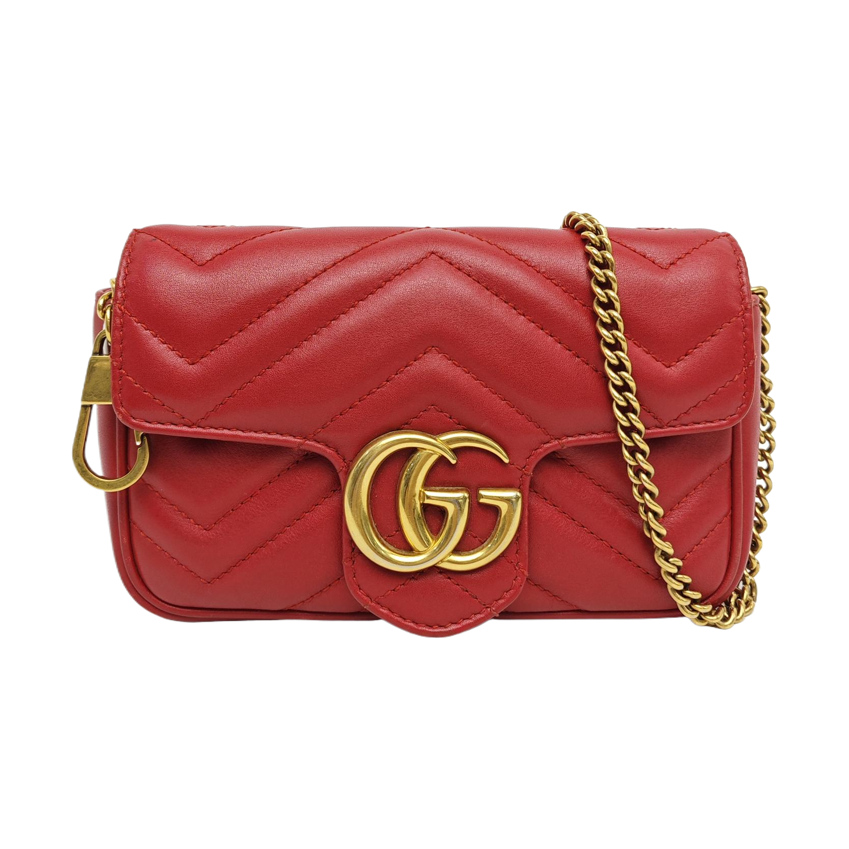 GG Marmont Mini Quilted Calfskin Red