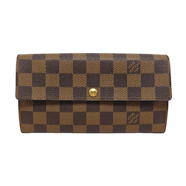 PORTE MONNAIE Damier Ebene Coated Canvas Brown