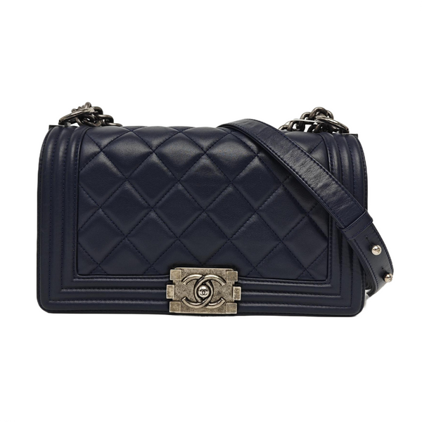 BOY CHANEL Medium Quilted Calfskin Blue
