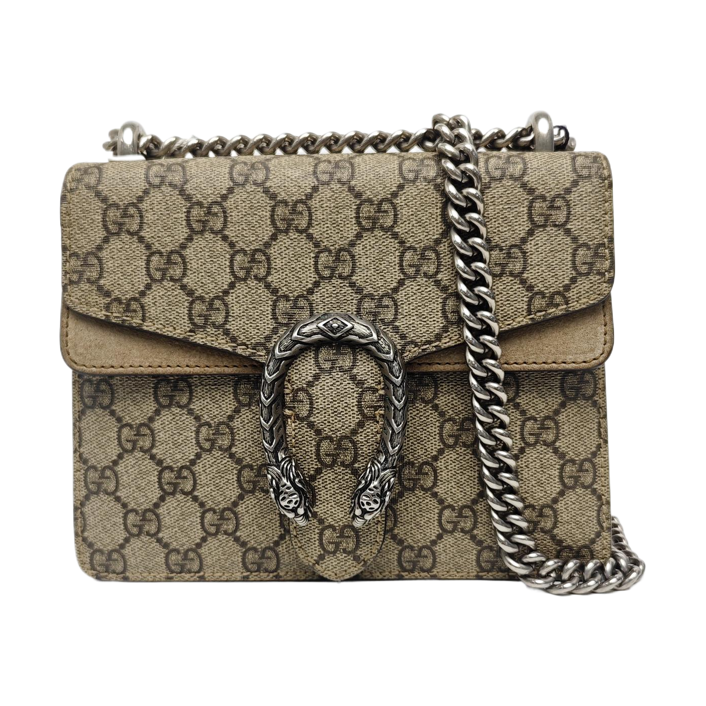 Dionysus Mini Monogram Coated Canvas Beige